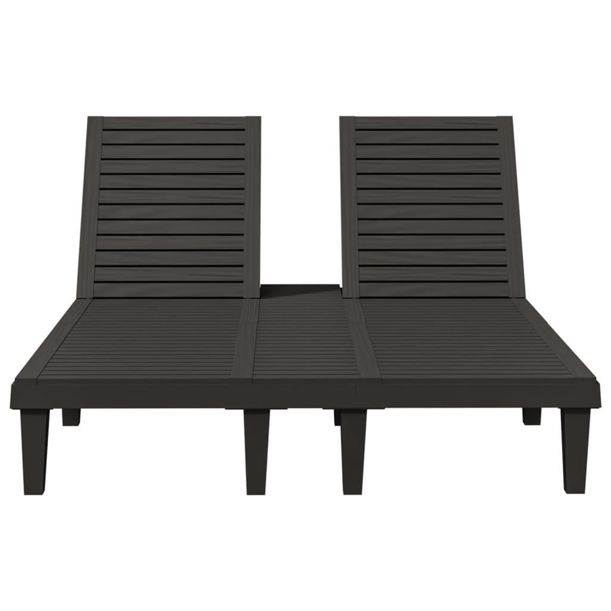 Voir la diapositive 4 : VIDAXL Chaise longue double noir 155x138x83 cm polypropylene