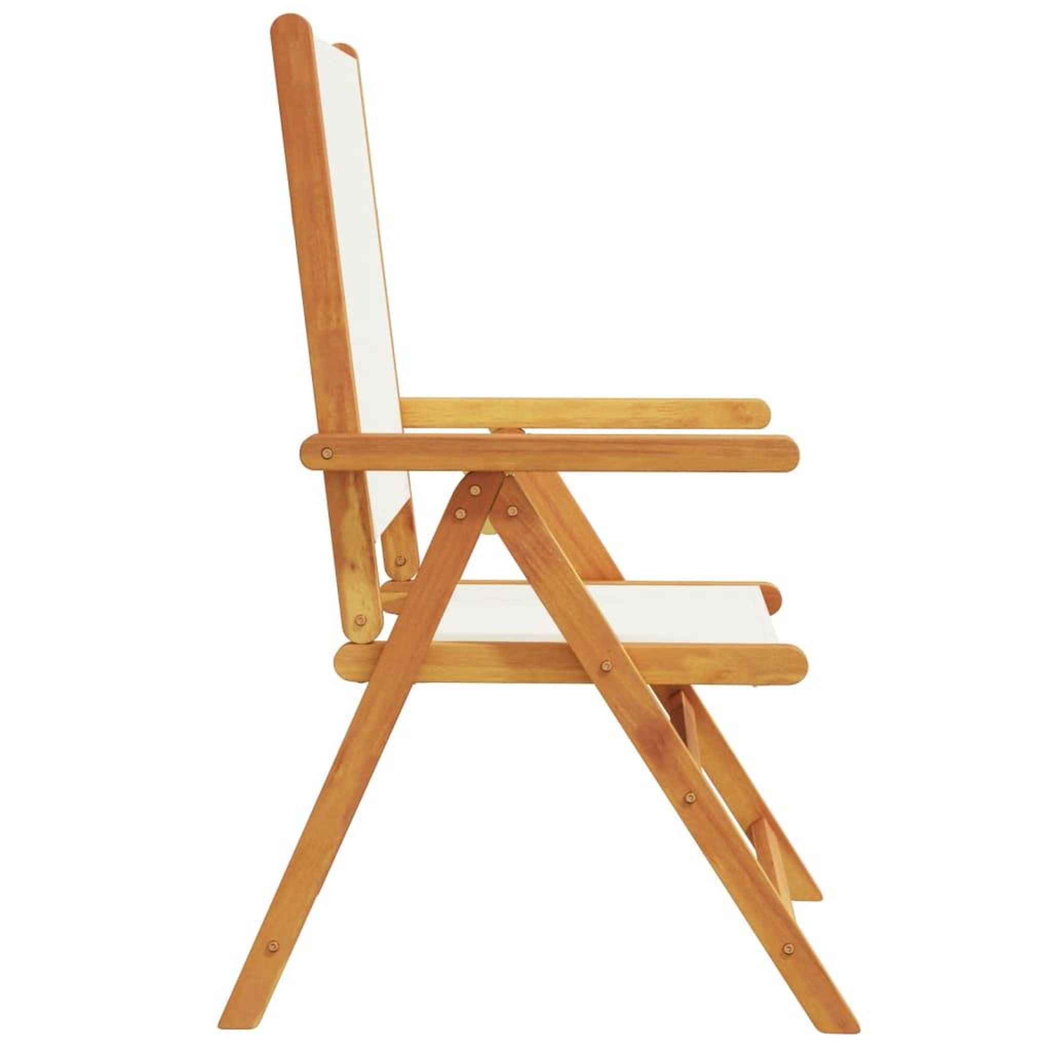 Voir la diapositive 5 : VIDAXL Chaises inclinables de jardin lot de 8 tissu et bois massif