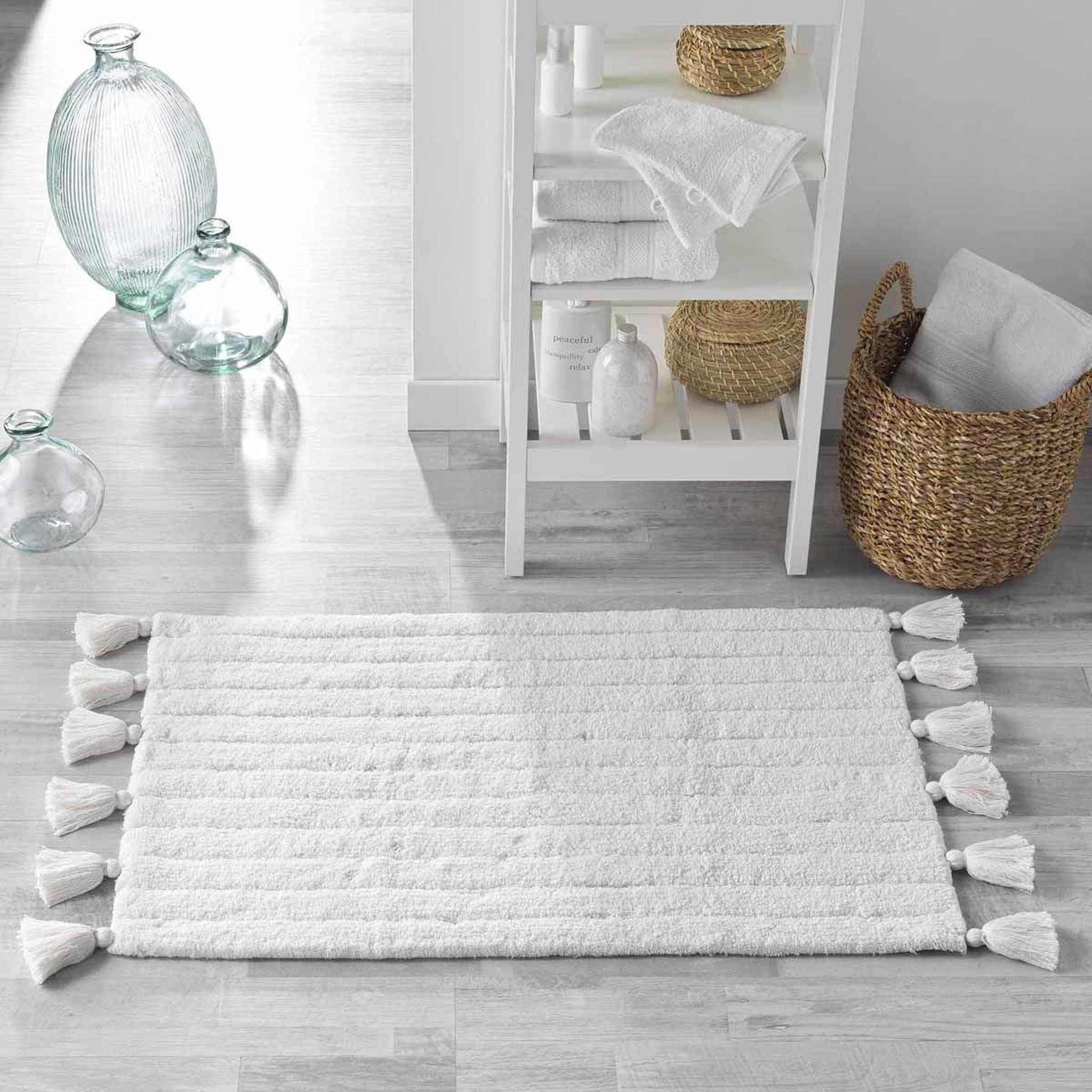 Voir la diapositive 3 : Douceur d'Intérieur Tapis de salle de bain  minatis  50x80cm blanc