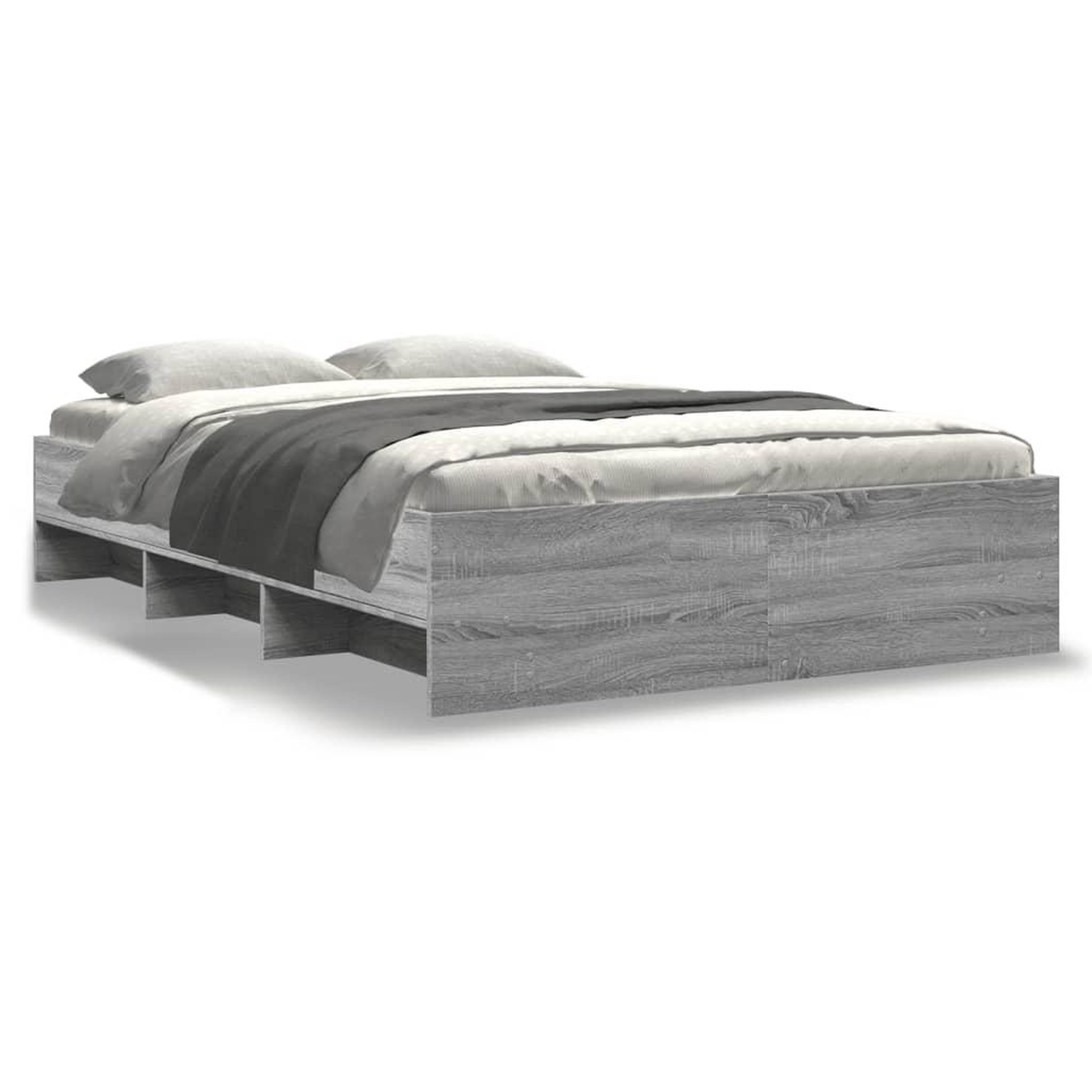 Voir la diapositive 2 : VIDAXL Cadre de lit sans matelas sonoma gris 140x190 cm