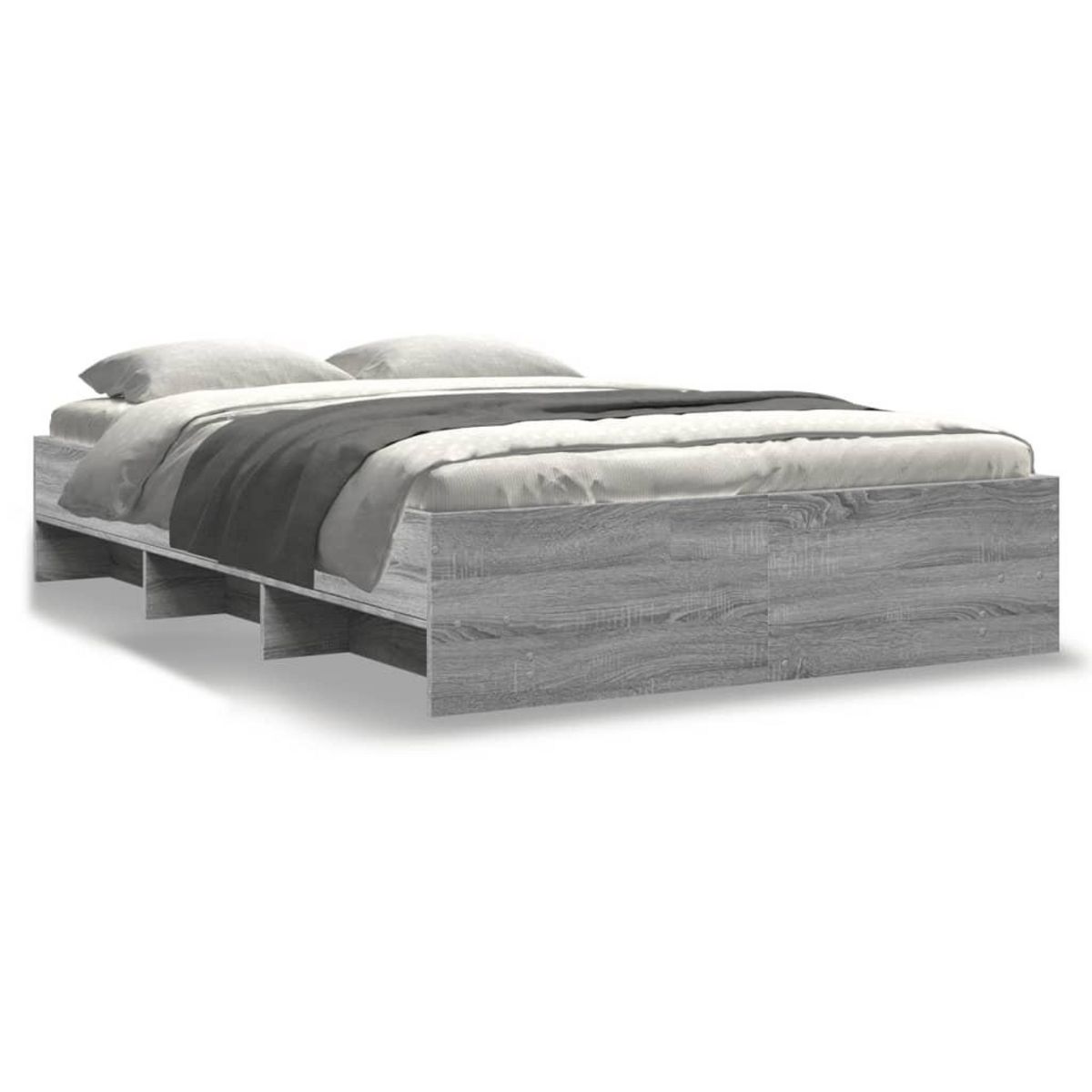 VIDAXL Cadre de lit sans matelas sonoma gris 140x190 cm