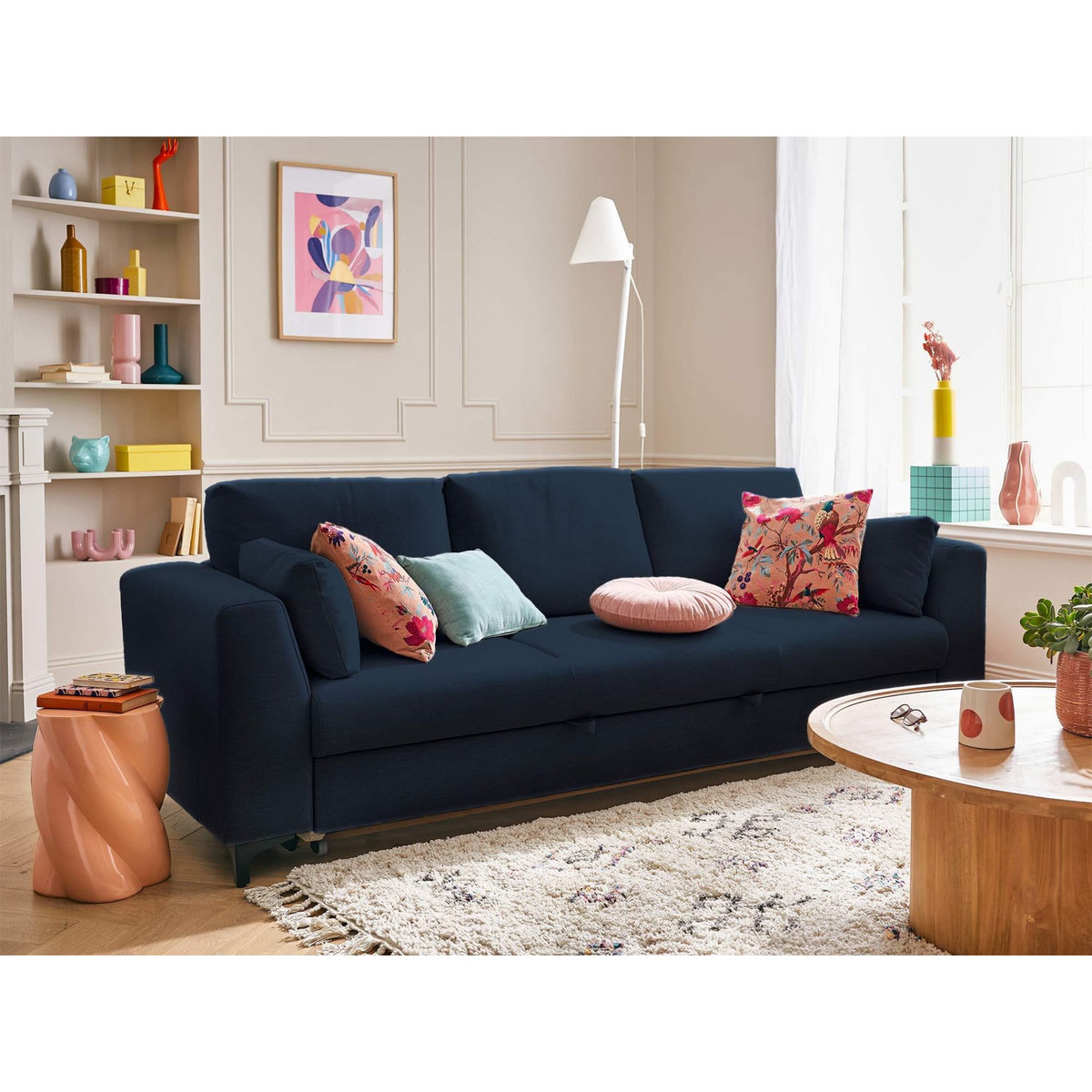 LISA DESIGN Tala - canapé 3 places - convertible - en tissu