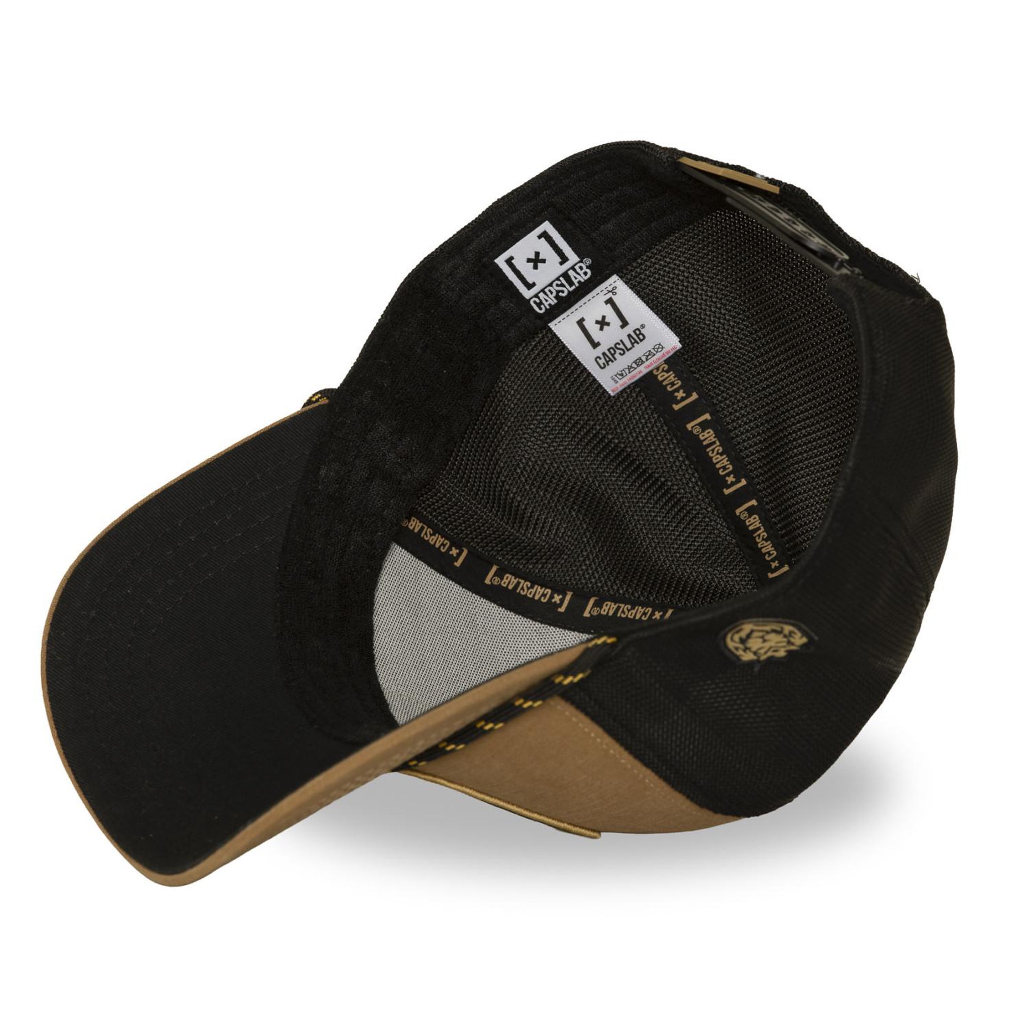 Voir la diapositive 6 : CAPSLAB Casquette trucker premium avec filet et patch lion