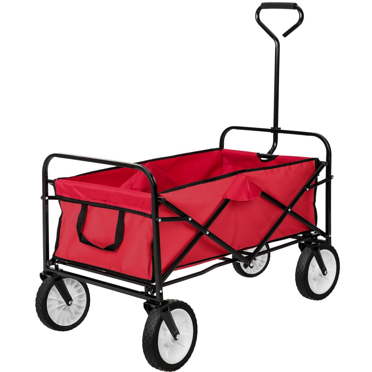 tectake Chariot de jardin et de transport pliable rouge