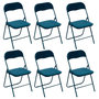 Voir la diapositive 1 : FIVE Lot de 6 chaises pliantes effet velours