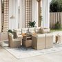 Voir la diapositive 1 : VIDAXL Salon de jardin avec coussins 9 pcs beige resine tressee