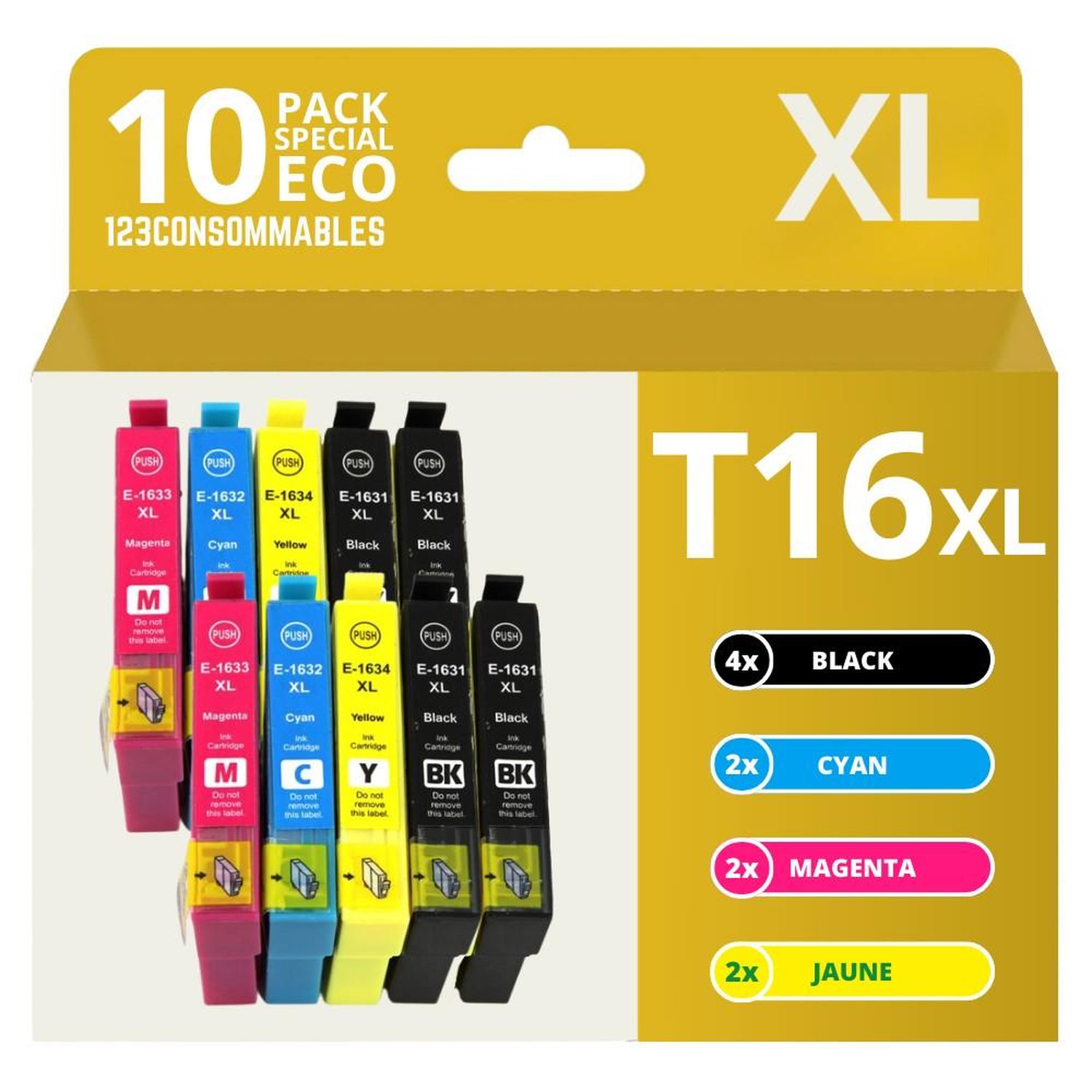 Pack 10 cartouches compatibles EPSON 16XL Neuf - vue 2