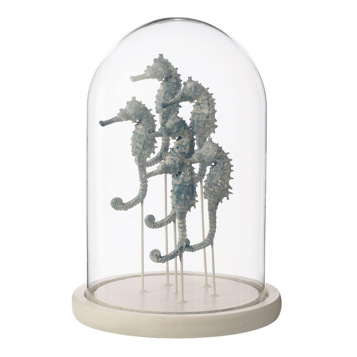 Paris Prix Cloche Déco en Verre  Hippocampe  26cm Bleu