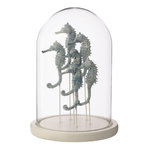 Paris Prix Cloche Déco en Verre  Hippocampe  26cm Bleu
