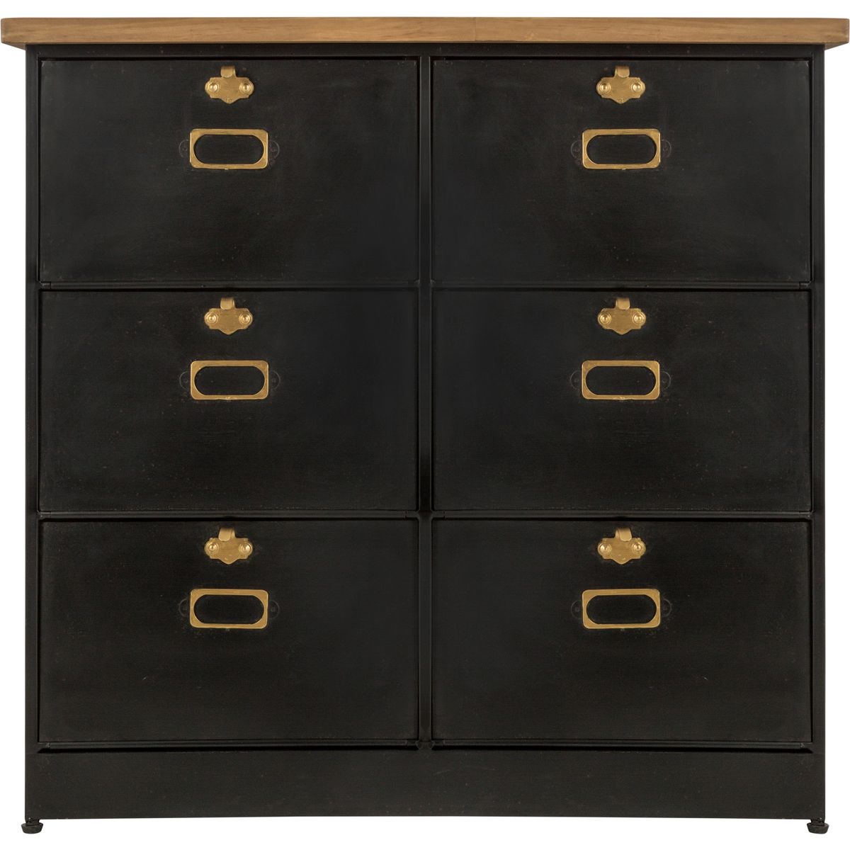 ATMOSPHERA Commode de rangement en métal 6 tiroirs à clapet L85cm DANIELLE