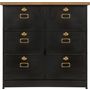 Voir la diapositive 2 : ATMOSPHERA Commode de rangement en métal 6 tiroirs à clapet L85cm DANIELLE