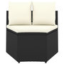 Voir la diapositive 5 : VIDAXL Salon de jardin 7 pcs avec coussins Resine tressee Noir