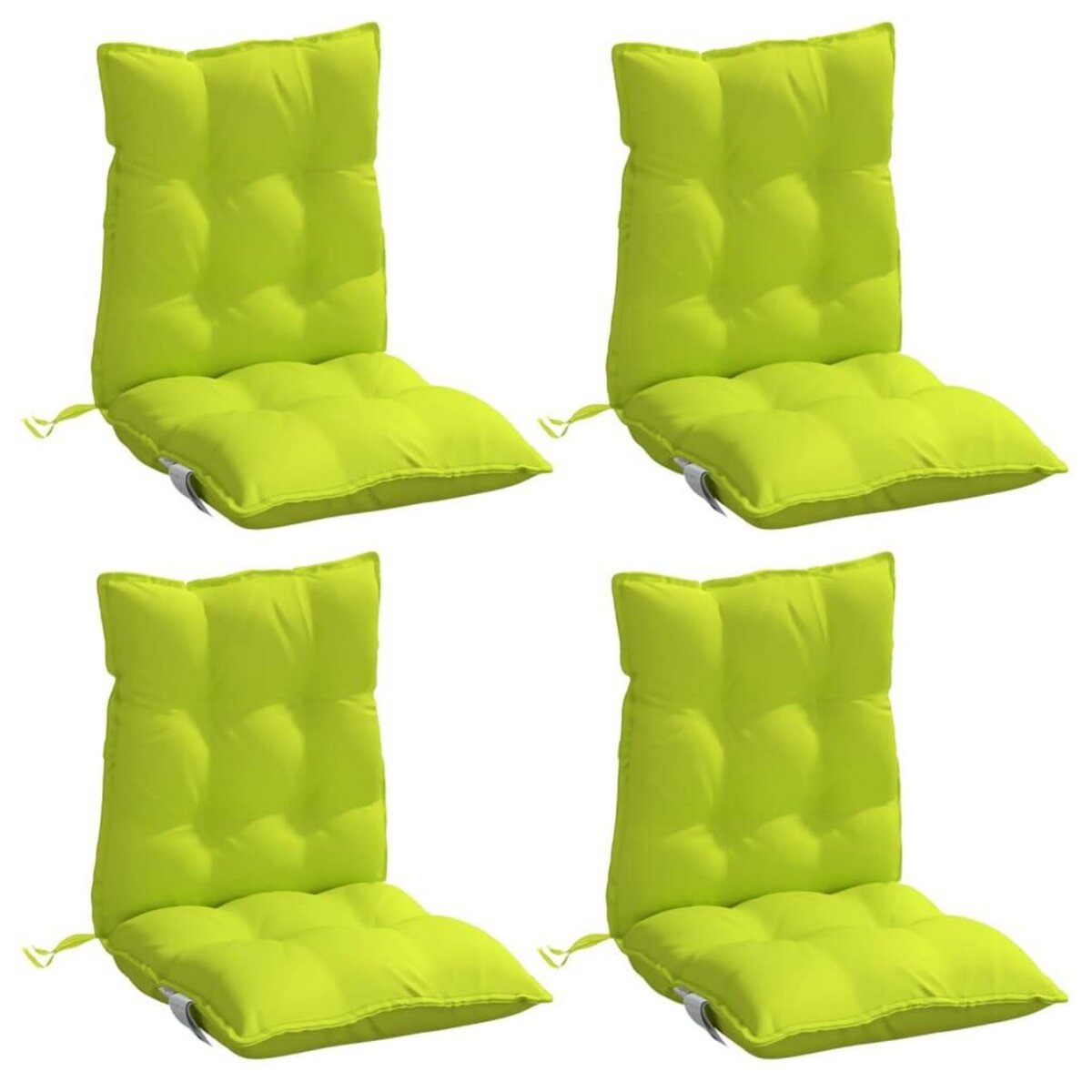 VIDAXL Coussins de chaise a dossier bas lot de 4 vert vif