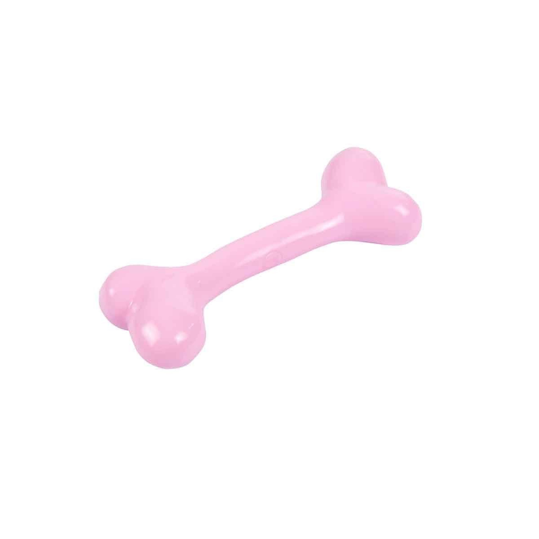 HOMEA Jouet pour chien os  puppy  14cm rose