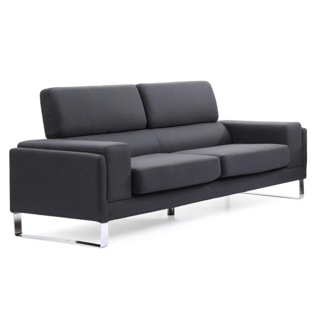 Paris Prix Canapé 3 Places Tissu  Ezekiel  198cm Noir