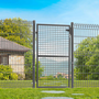 Voir la diapositive 2 : ID MARKET Portillon de jardin 105 x 150 cm en acier gris anthracite avec serrure et poignée