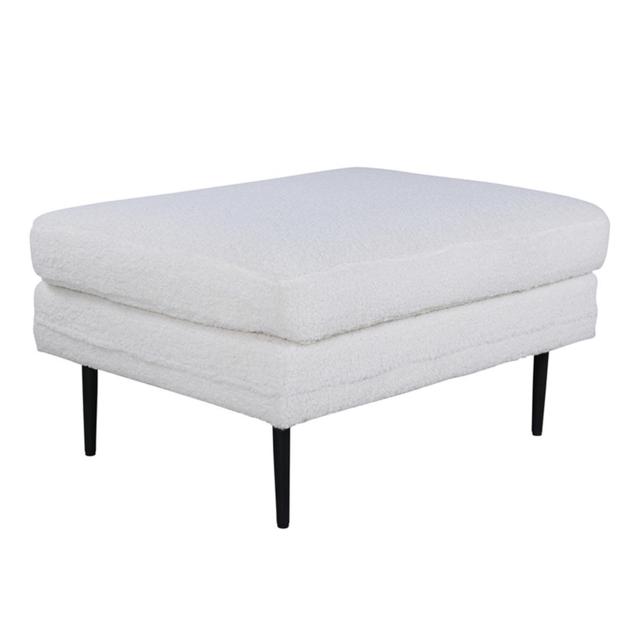 Paris Prix Pouf design bouclette  boom  90cm blanc