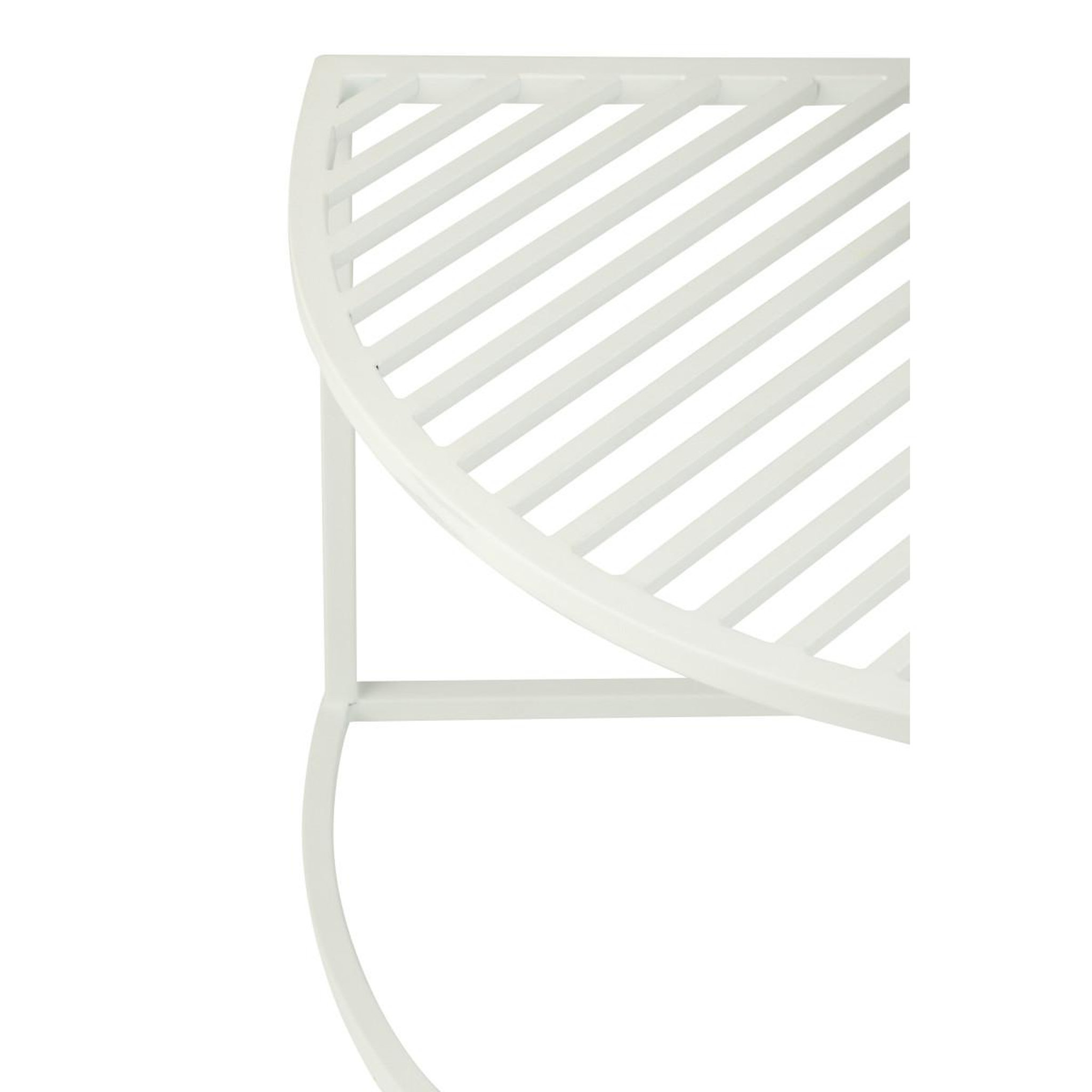 Voir la diapositive 5 : J-LINE Lot de 2 tables d'appoint de jardin  celie  60cm blanc