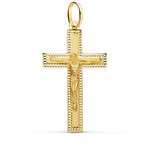 L'ATELIER D'AZUR Pendentif  - Médaille Christ sur la Croix Or 18 Carats 750 Jaune - Chaine Offerte