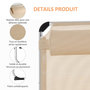 Voir la diapositive 4 : OUTSUNNY Bain de soleil transat pliable grand confort dossier réglable multi-position tétière alu. textilène beige