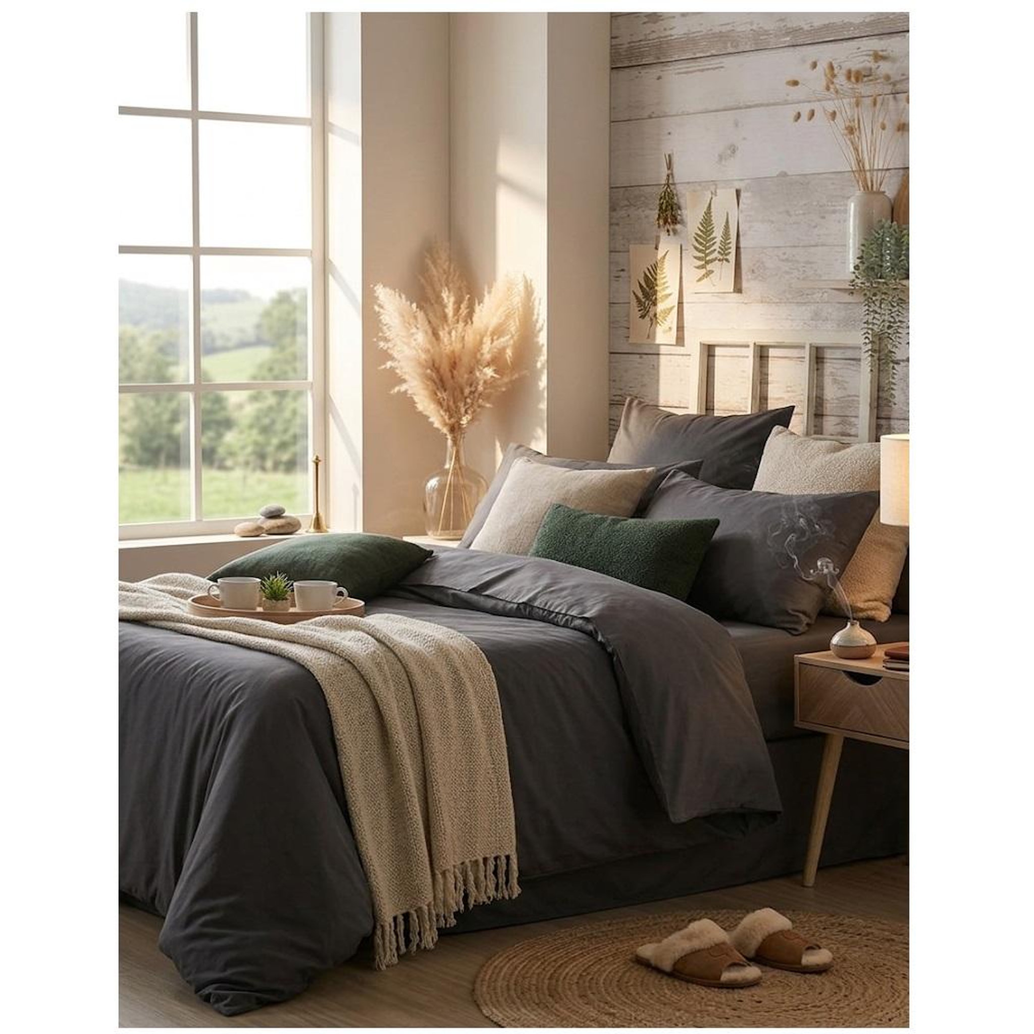 Voir la diapositive 6 : Eden Drap housse percale en coton nuage