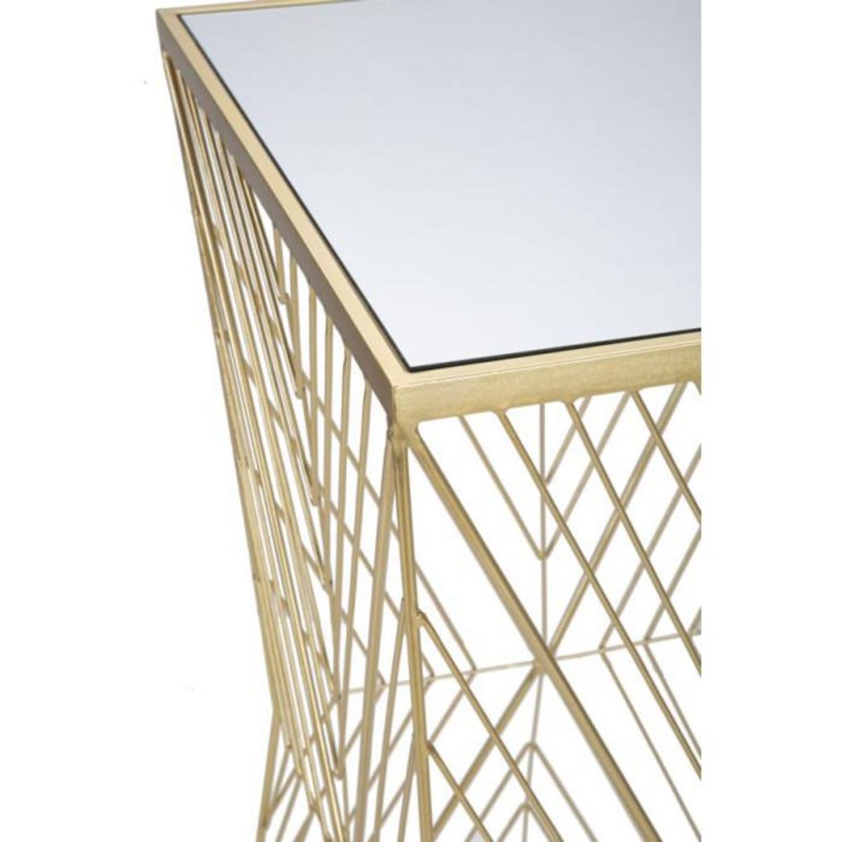 Paris Prix Table d'Appoint Carrée Design  Lines  100cm Or