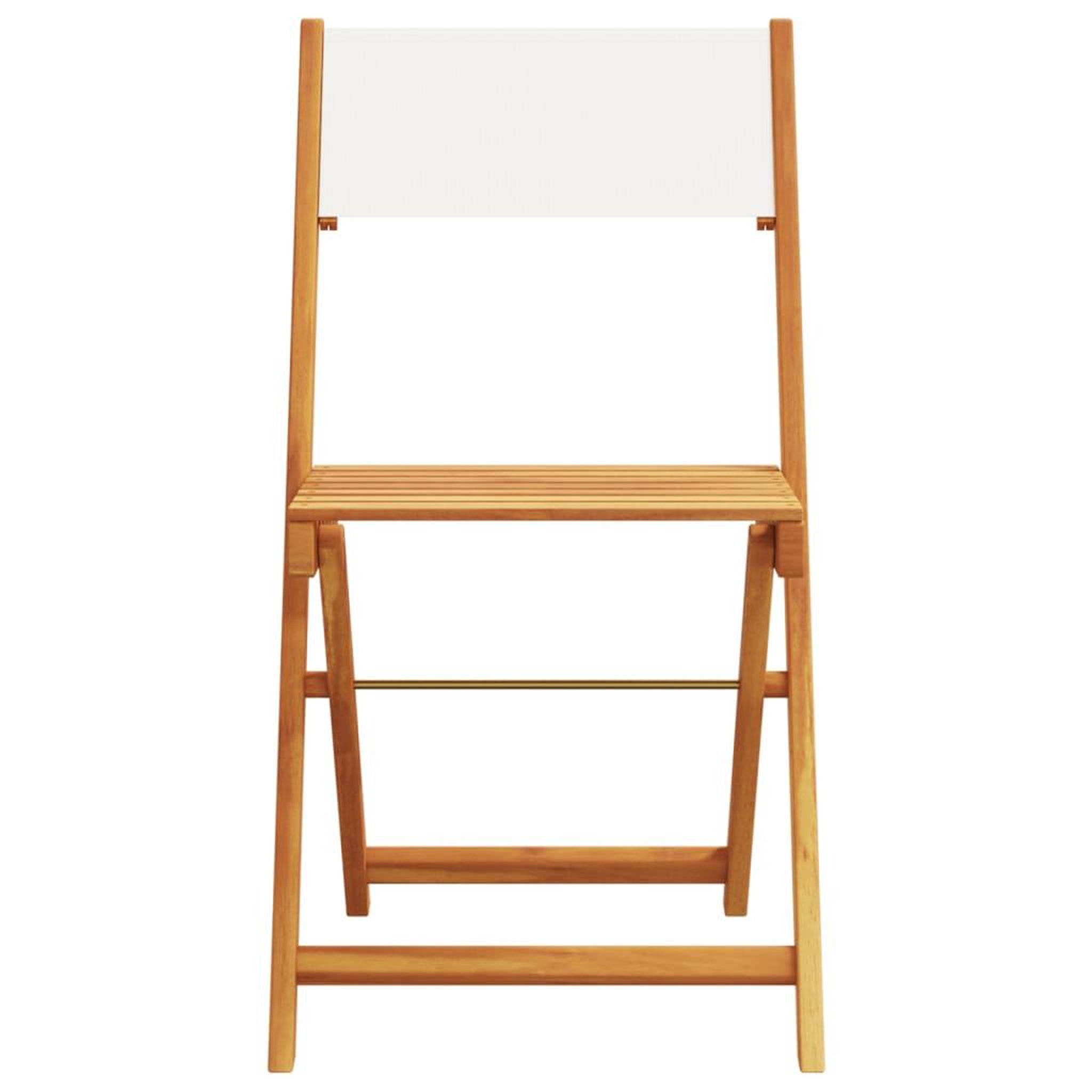 Voir la diapositive 4 : VIDAXL Ensemble de bistro 3 pcs blanc creme tissu et bois massif