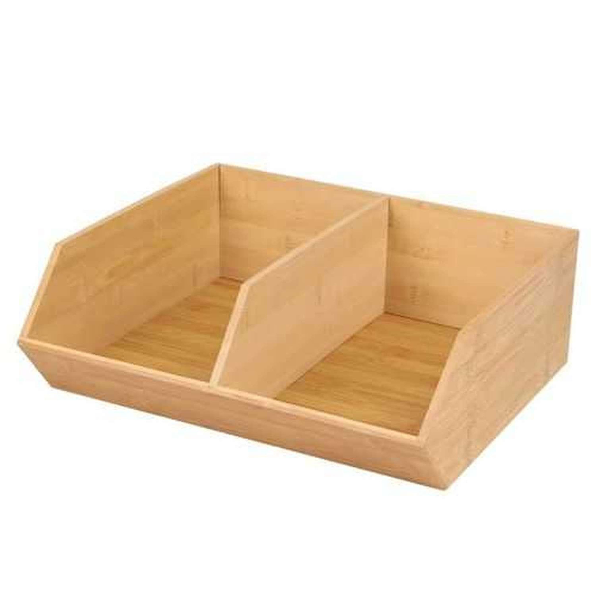 Voir la diapositive 1 : URBAN LIVING Organisateur empilable double en bambou - L. 31 x l. 35 x H. 12 cm