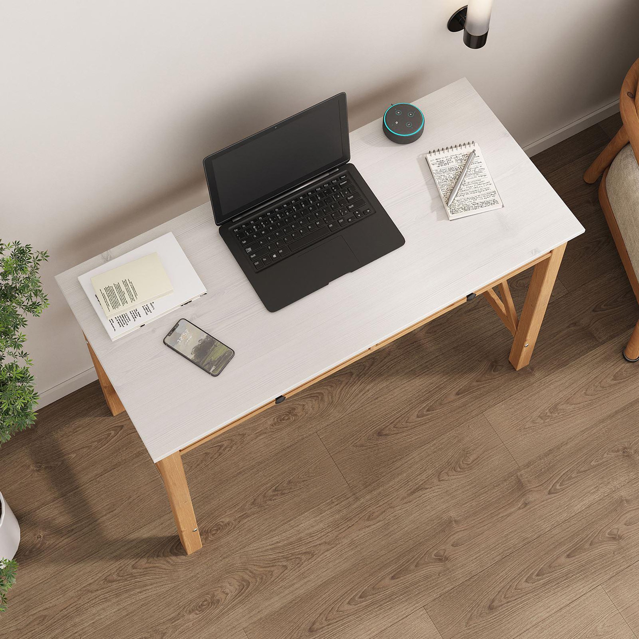 Voir la diapositive 4 : IDIMEX Bureau adrian l 110 cm 2 tiroirs en bois massif
