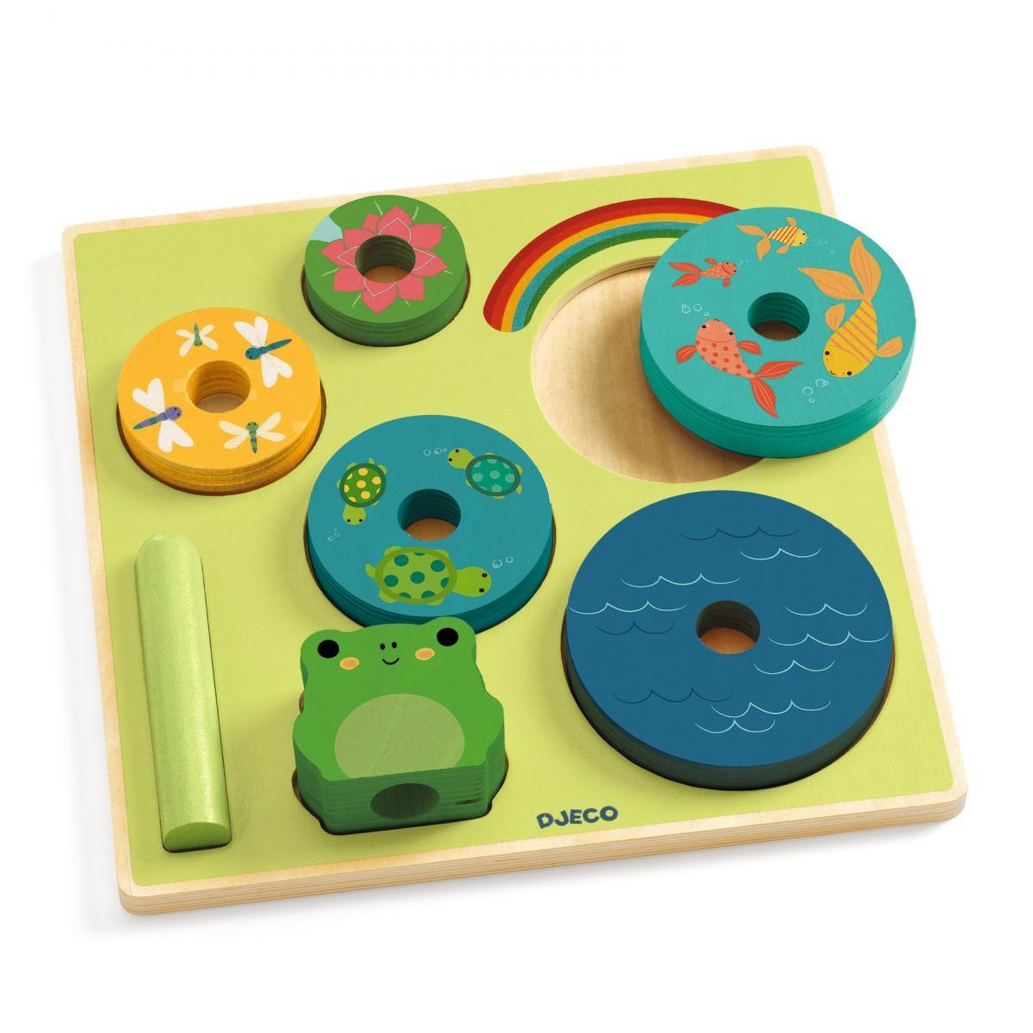 Voir la diapositive 3 : Djeco Puzz  and  Stack Rainbow puzzle d encastrement