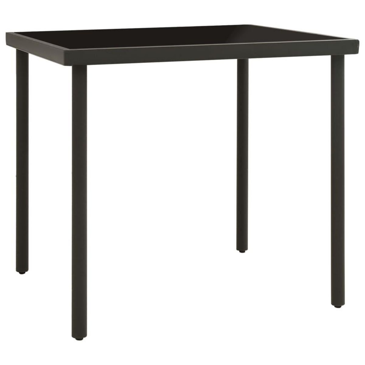 VIDAXL Table a dîner d'exterieur Anthracite 80x80x72 cm Verre et acier