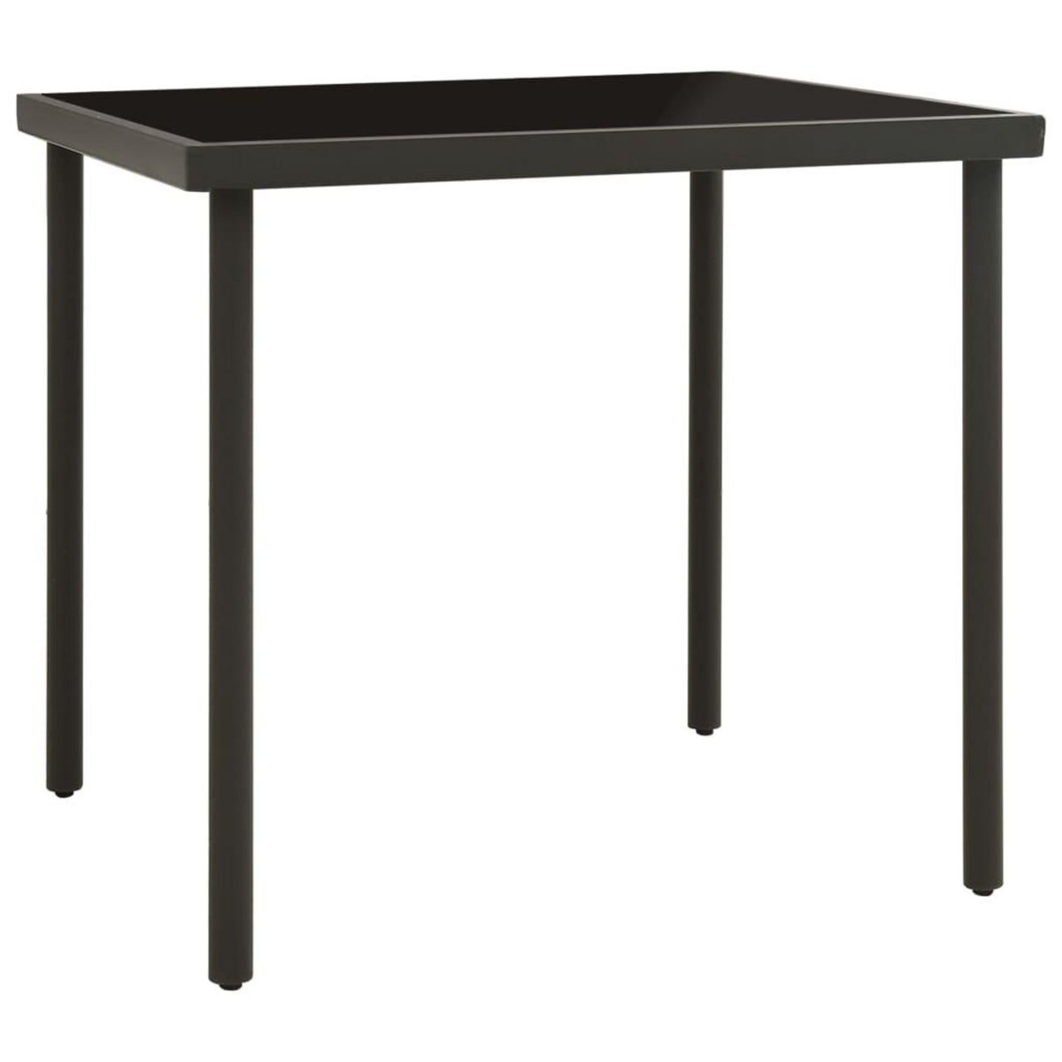 VIDAXL Table a dîner d'exterieur Anthracite 80x80x72 cm Verre et acier