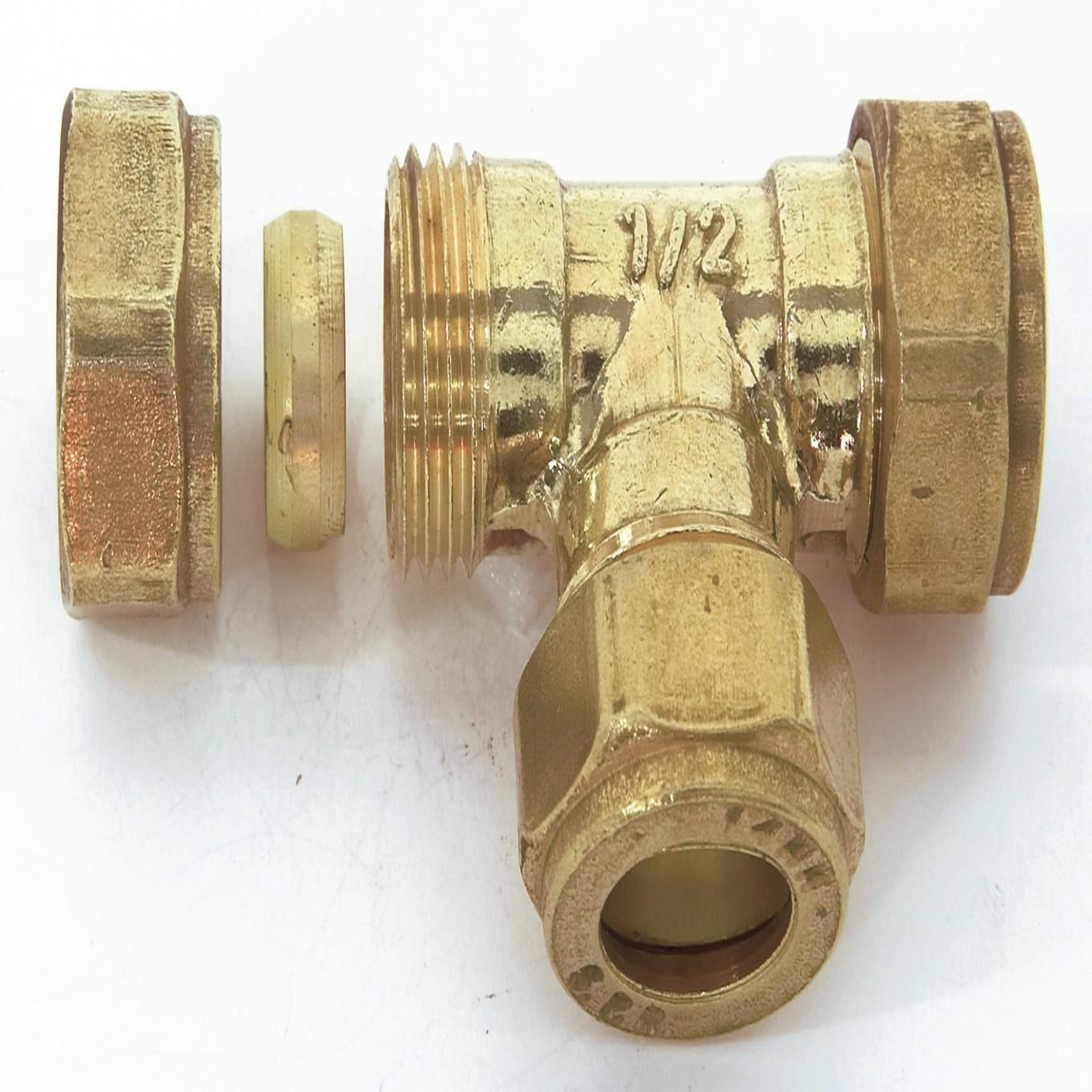 CENTRALE BRICO Raccord Té égal biconique laiton D.18 pour tube en cuivre