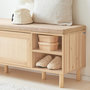 Voir la diapositive 5 : SOBUY SoBuy - Banc de rangement à chaussures avec deux portes - Nature - 121x35x49cm - Nordique - FSR163-N