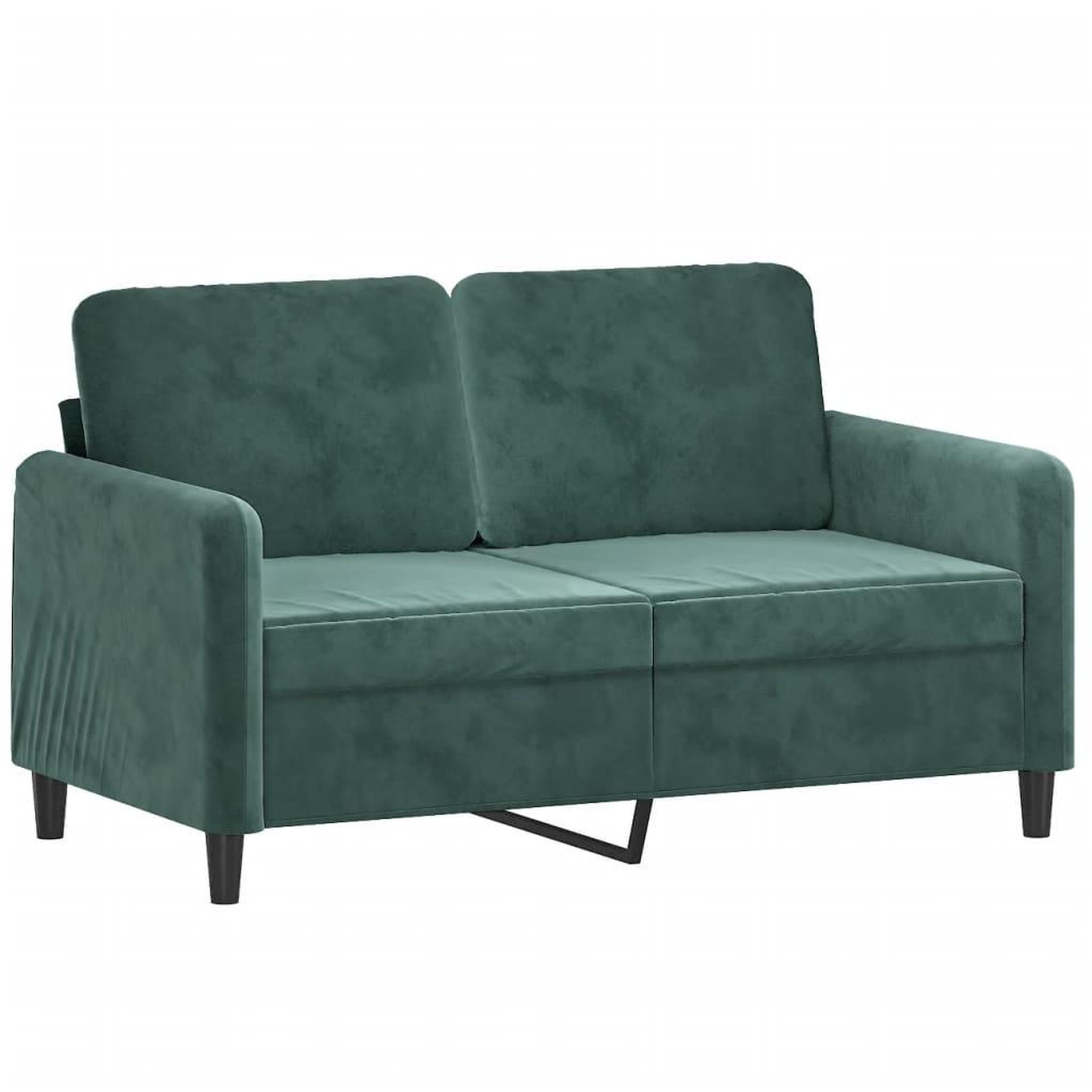 Voir la diapositive 4 : VIDAXL Canape 2 places avec oreillers vert fonce 120 cm velours