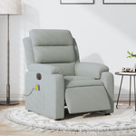 VIDAXL Fauteuil inclinable electrique de massage gris clair velours