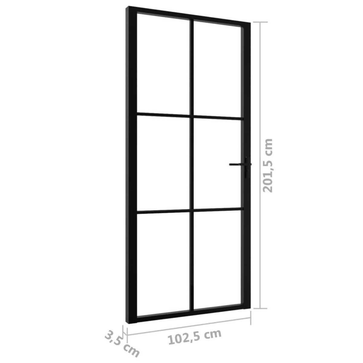 VIDAXL Porte interieure Verre ESG et aluminium 102,5x201,5 cm Noir