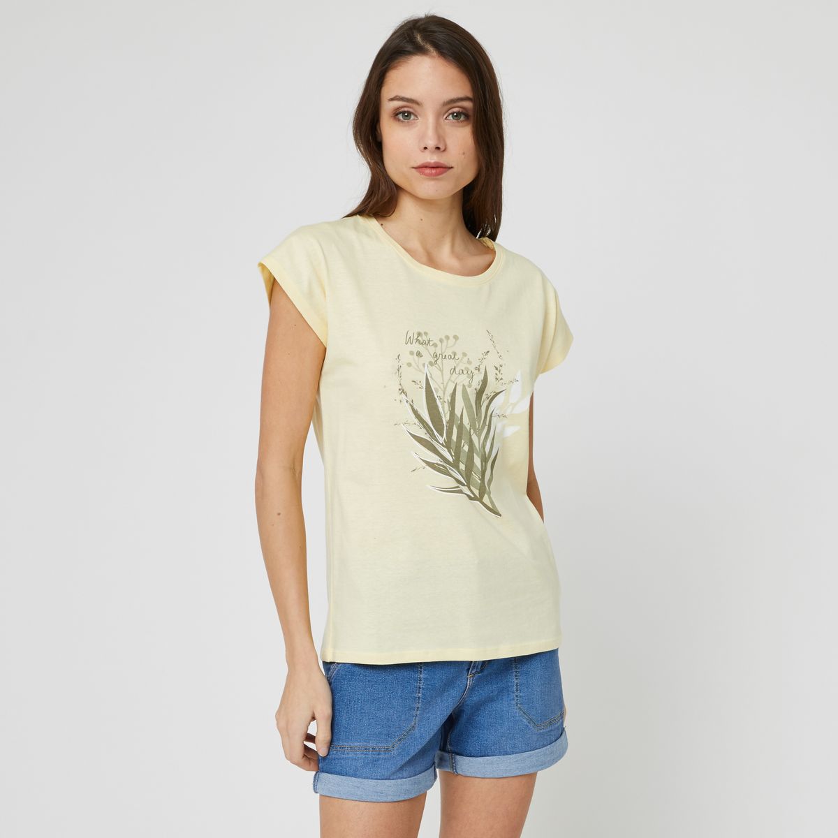 INEXTENSO T-shirt jaune femme
