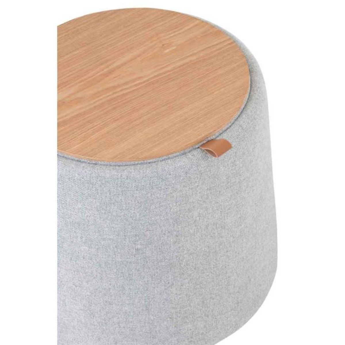 Paris Prix Pouf Rond Design  Munica  42cm Gris Clair