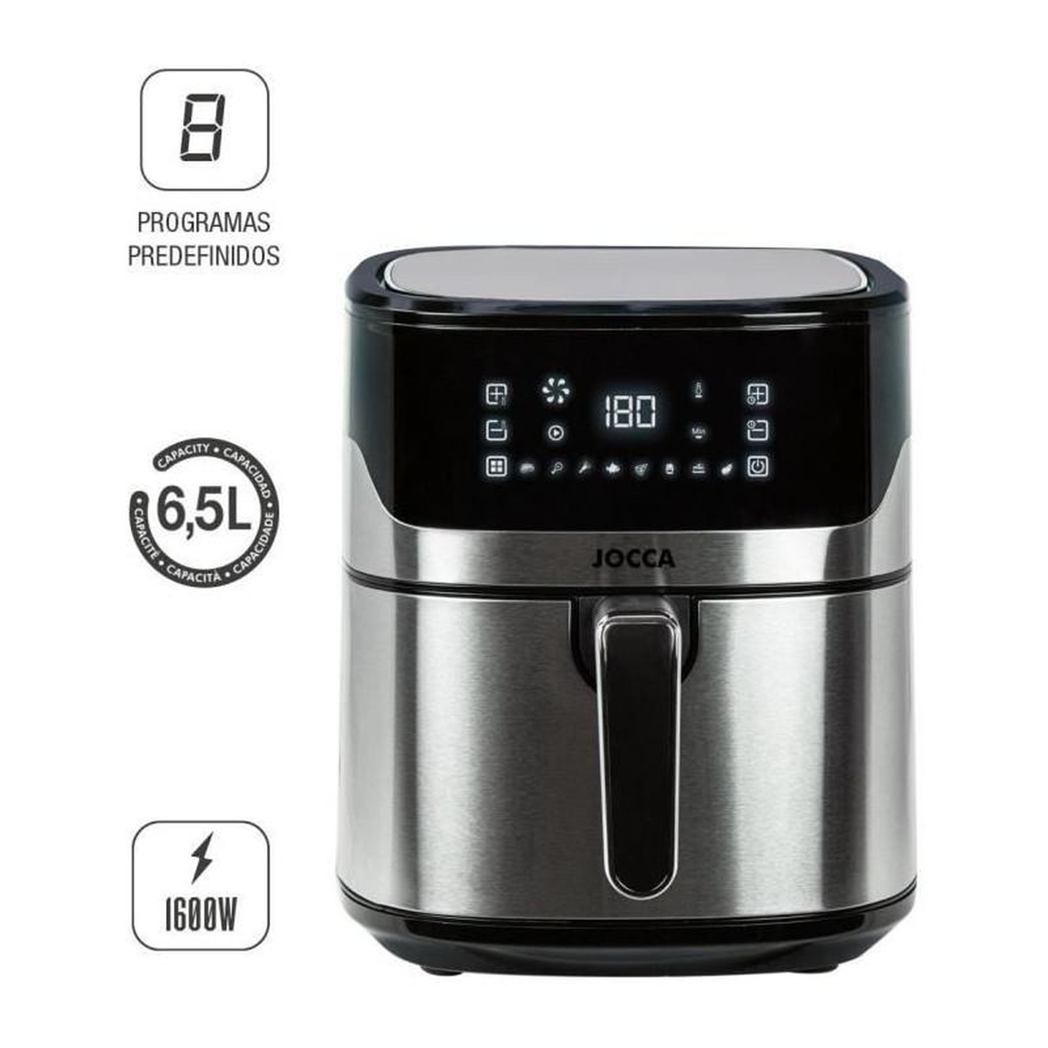 Voir la diapositive 6 : Jocca Friteuse sans huile - JOCCA - 2192 - 6,5L - 1600 W - 28 x 37 x 31,5 cm - Inox