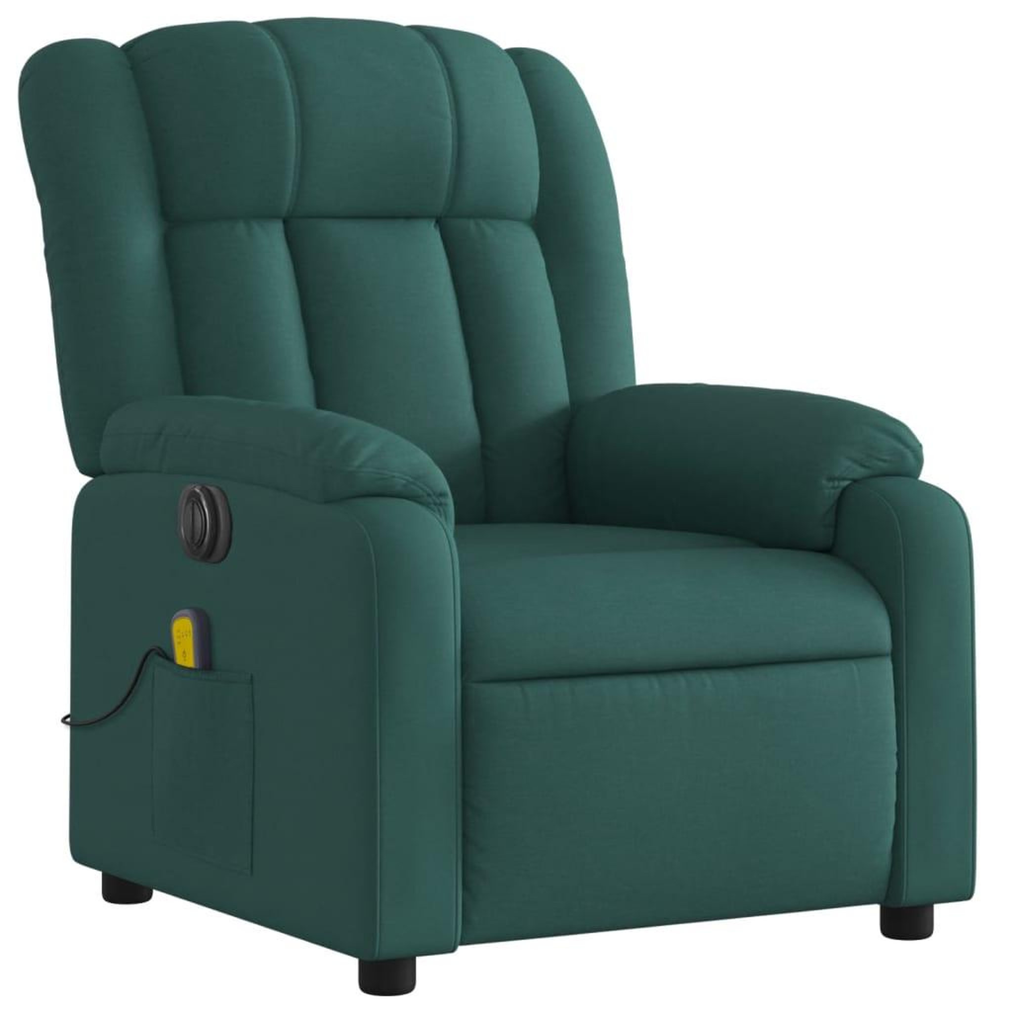 Voir la diapositive 3 : VIDAXL Fauteuil inclinable de massage electrique Vert fonce Tissu