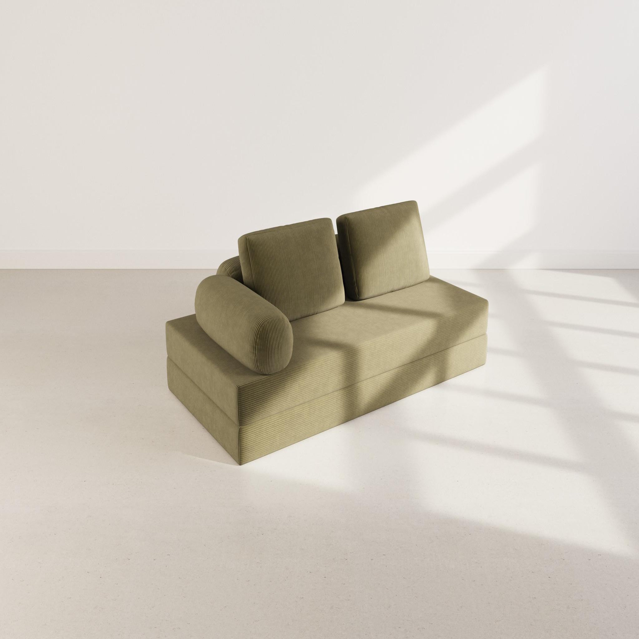 Voir la diapositive 5 : LISA DESIGN Lonny - canapé 3 places convertible en velours côtelé