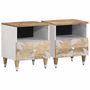 Voir la diapositive 1 : VIDAXL Tables de chevet 2 pcs 40x33x46 cm Bois de manguier solide