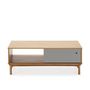Voir la diapositive 2 : VS VENTA-STOCK Table Basse Magnus 1 Porte Coulissante et 1 Creux, Bois Massif, Longueur 110 cm