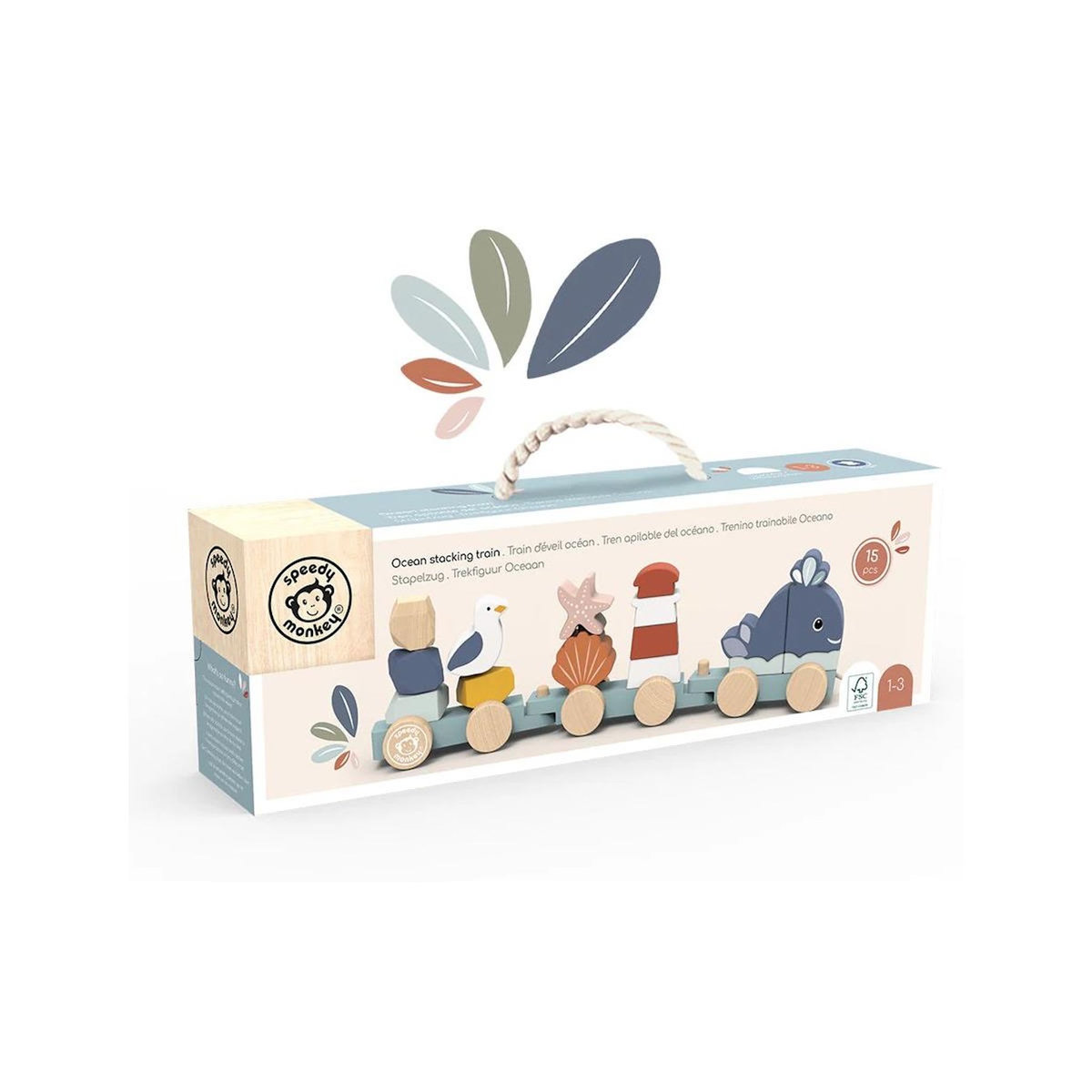 SPEEDY MONKEY Train d eveil a tirer en bois