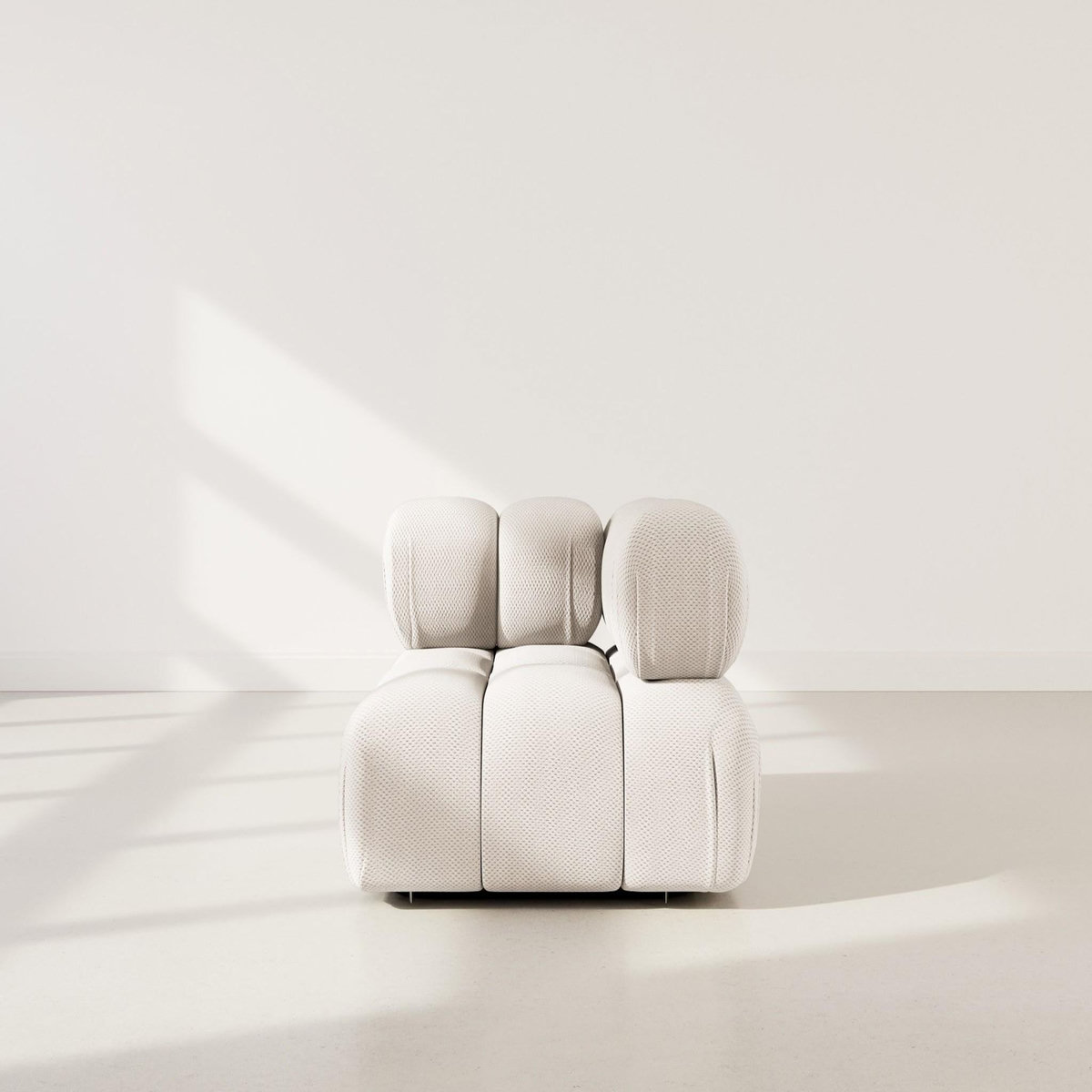 LISA DESIGN Ruby - module d'assise d'angle gauche en velours texturé