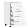 Voir la diapositive 5 : VIDAXL Armoire à tiroirs avec roulettes Blanc brillant Bois ingénierie
