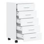 Voir la diapositive 5 : VIDAXL Armoire à tiroirs avec roulettes Blanc brillant Bois ingénierie