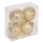 ATMOSPHERA Lot de 4 Boules de Noël  Métallisées  8cm Doré
