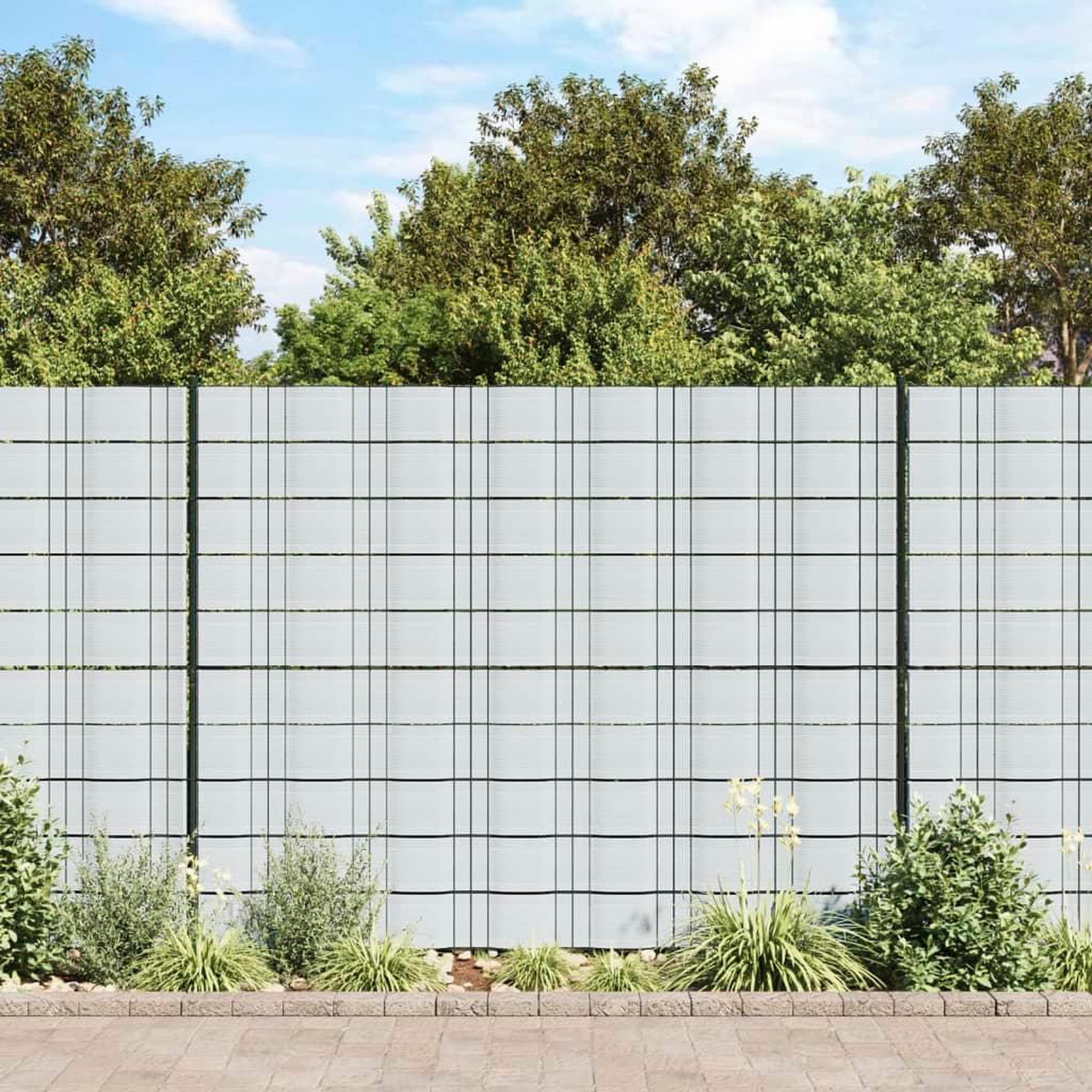 VIDAXL Brises-vues de jardin 10 pcs gris clair 252,5x19 cm PVC